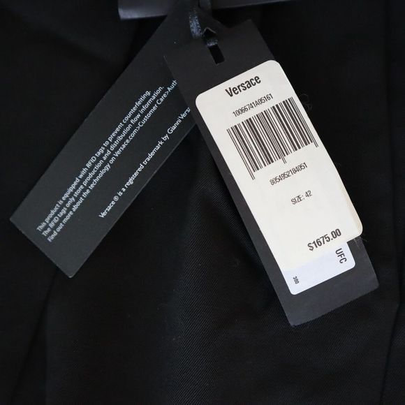 Versace Sz 42 US 6 Black Hi-Waisted Wool Wide Leg Pants Current Collection - Picture 6 of 12